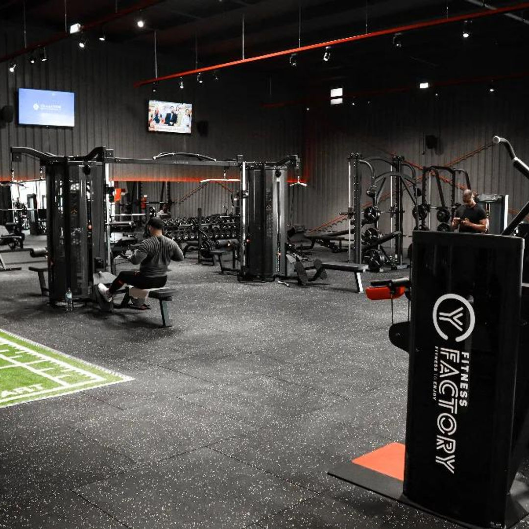 Interior of a modern strength-training gym